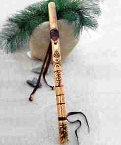 Flauto-Siyotanka-Vischio-Homemade-Nativo-Sciamanico-Pentagonale-Con-Custodia-5
